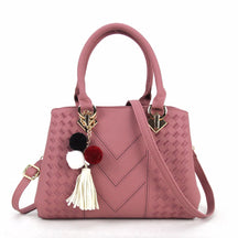Bolsa feminina rosa La Vellure com divisórias internas e alça de ombro regulável
