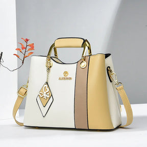 Bolsa de Mão Luxura Lysavie – Design Tricolor com Toque Europeu