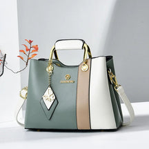 Bolsa de Mão Luxura Lysavie – Design Tricolor com Toque Europeu