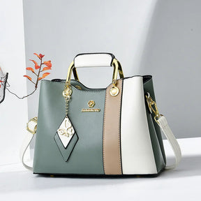 Bolsa de Mão Luxura Lysavie – Design Tricolor com Toque Europeu