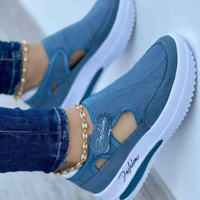Tênis Ortopédico Feminino Fashion Confort azul com solado antiderrapante